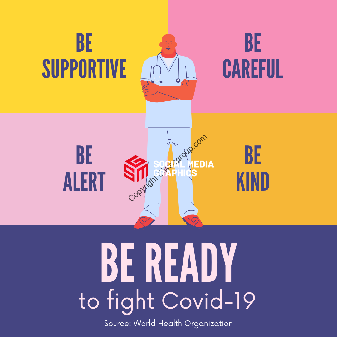 Yellow Pink and Purple Be Ready to Fight Covid-19 Instagram Post